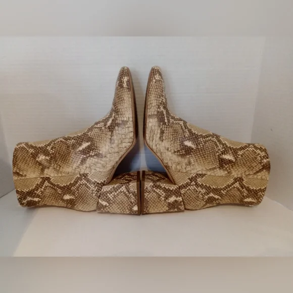 Sam Edelman Destiny Faux Snakeskin Pattern Ankle Boots 3" Heels Sz. 8 - Picture 13 of 15